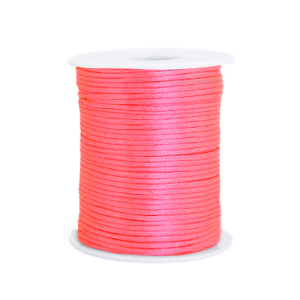 Satijn draad 1.5mm fluor pink, 1 meter